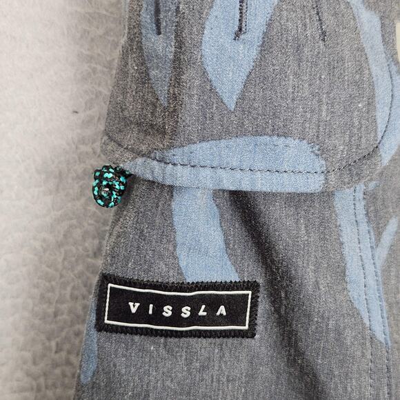 Vissla Boardshorts Mens 30 Gray Blue Leaf Print Quick Dry Stretch Swim M1065PRI - Picture 7 of 12